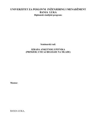 Izrada anketnog upitnika