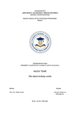 Sile otpora kretanju vozila