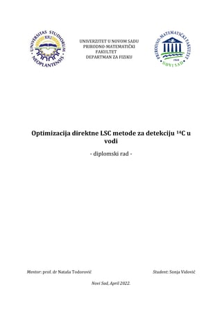 Optimizacija direktne LSC metode za detekciju 14C u vodi