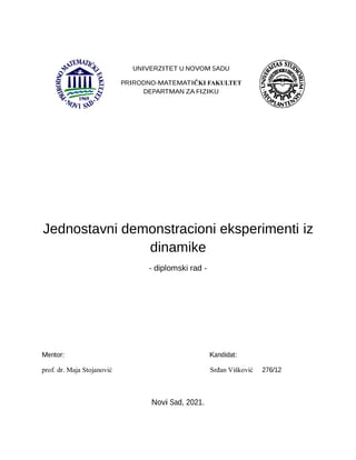 Jednostavni demonstracioni eksperimenti iz dinamike