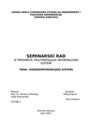 Videokonferencijski sistemi