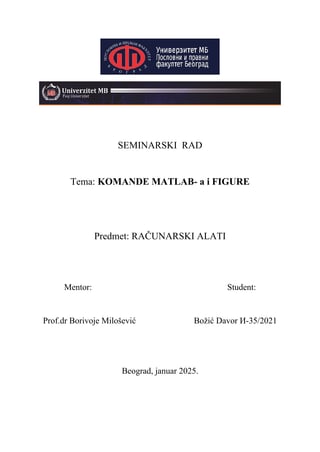 Komande Matlab-a i Figure
