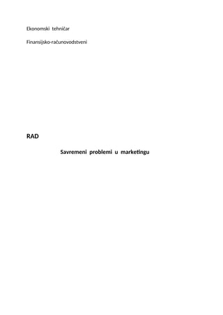 Savremeni problemi u marketingu