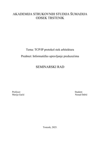 TCP/IP protokol stek arhitektura
