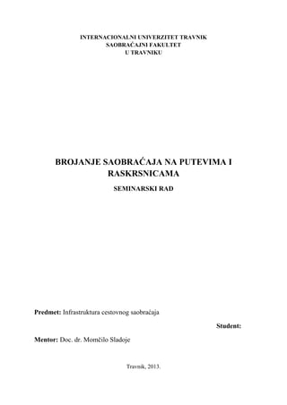 Brojanje saobraćaja na putevima i raskrsnicama