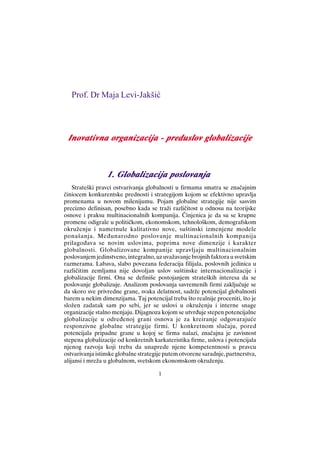 Inovativna organizacija – preduslov globalizacije