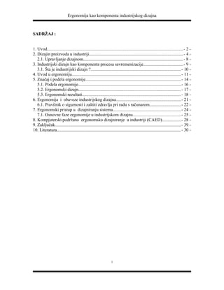 Ergonomija kao komponenta industrijskog dizajna