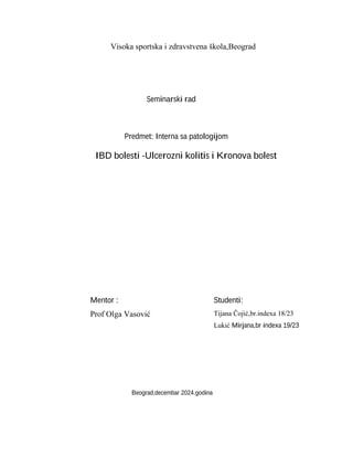 IBD bolesti -Ulcerozni kolitis i Kronova bolest