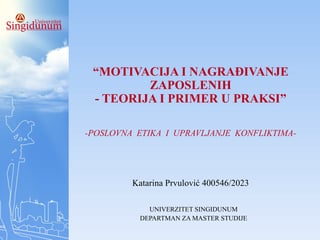 Motivacija i sistem nagrađivanja