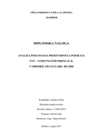 Analiza z računovodskimi kazalniki