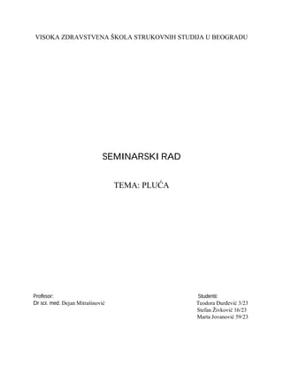 Pluća: anatomija, vaskularizacija i inervacija