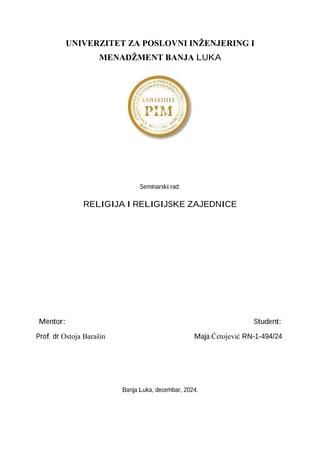 Religija i religijske zajednice