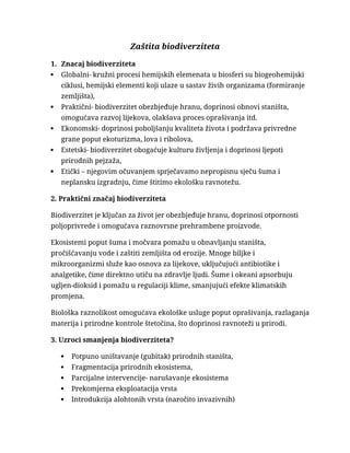 Zaštita biodiverziteta: značaj, uzroci smanjenja i propisi