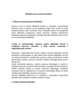 Didaktika kao naučna disciplina: skripta