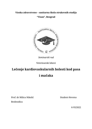 Lečenje kardiovaskularnih bolesti kod pasa i mačaka