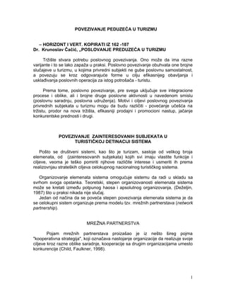 Povezivanje preduzeća u turizmu