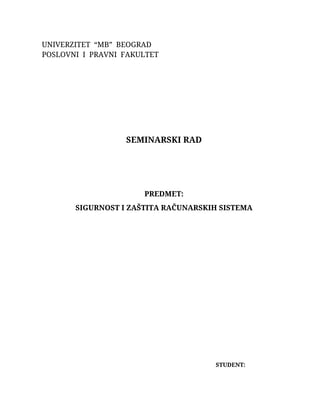 Sigurnost i zaštita računarskih sistema