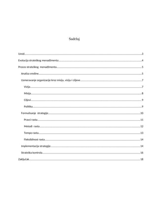 Proces strateškog menadžmenta