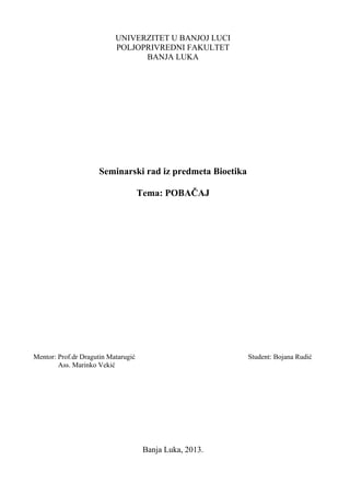 Bioetika – Pobačaj