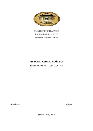 Metode rada u košarci