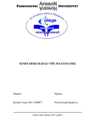 Matrice,funkcije,integrali i diferencijali