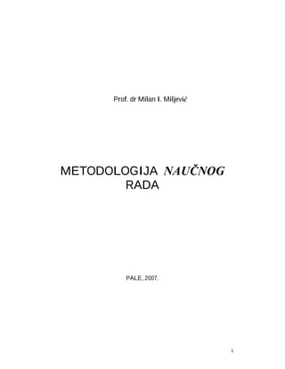 Metodologija naučno istraživačkog rada