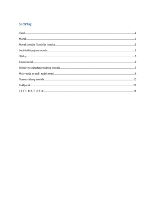 Radni moral i motivacija za rad