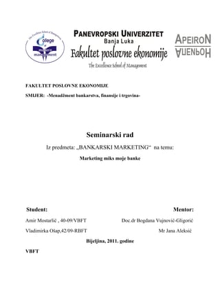 Marketing poslovne banke