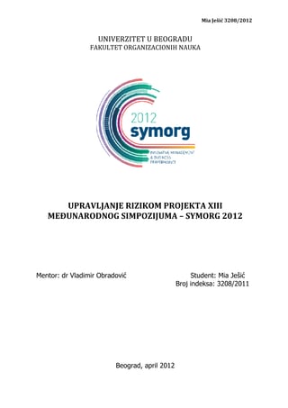 Upravljanje rizikom projekta