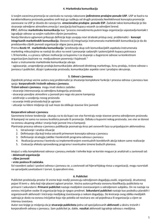 Marketinška komunikacija i odnosi s javnošću