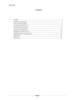 Vrste pravnih poslova