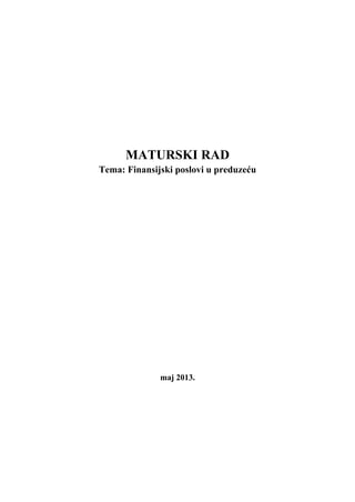 Finansijski poslovi preduzeća