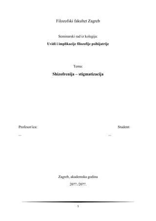 Shizofrenija – Stigmatizacija