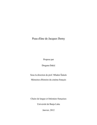 Peau d’âne de Jacques Demy