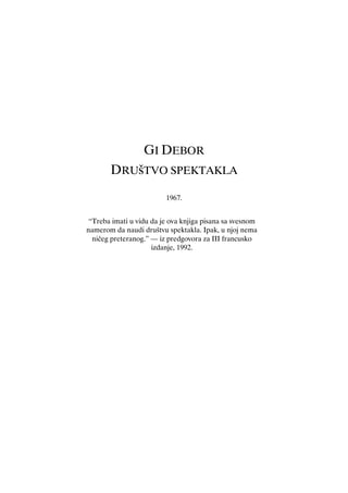 Društvo spektakla – Gi Debor