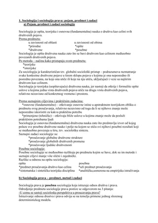 Sociologija i sociologija prava B lista