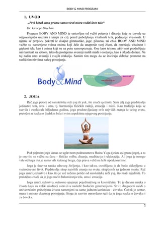 Body and Mind programi