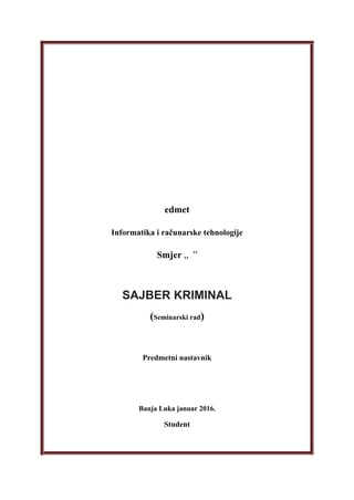 Sajber kriminal