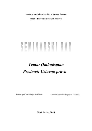 Ombudsman – Ustavno pravo