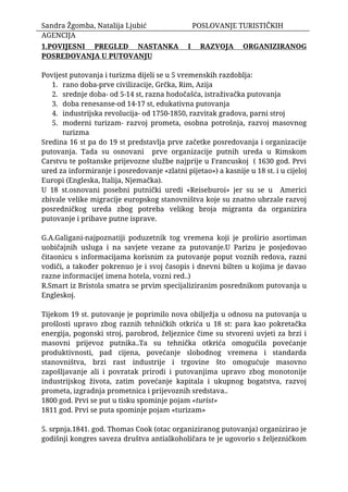 Poslovanje turističkih agencija