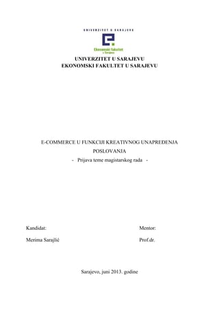 E-commerce u funkciji kreativnog unapredjenja poslovanja