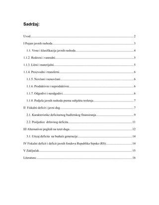 Fiskalnu deficit i javni dug