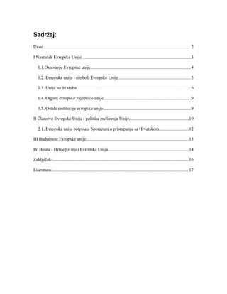 Nastanak i razovj Evropske unije