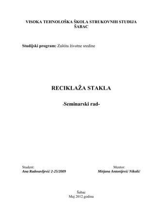 Reciklaža stakla