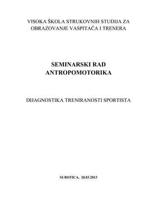 Dijagnostika treniranosti sportista