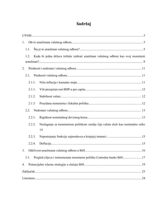 Valutni odbor – Osvrt na BiH