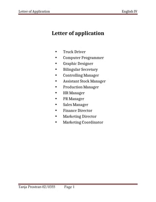 Letters of Application
