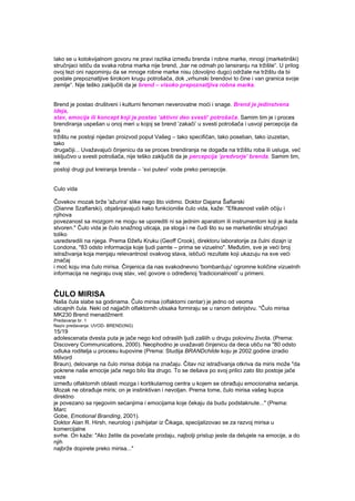 Uvod u brendiranje: percepcijska obeležja brenda i uloga oglašavanja