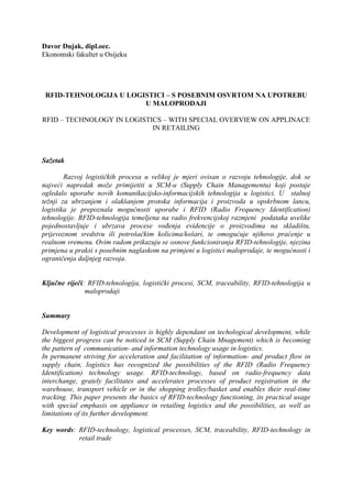 RFID tehnologija u logistici