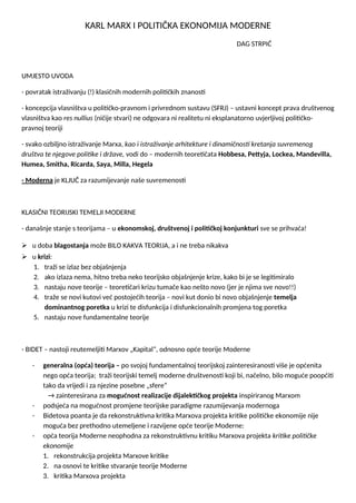 Karl Marx i politička ekonomija moderne